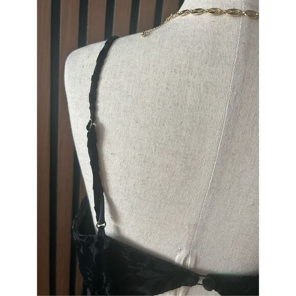 David’s bridal mother of the bride bridesmaid long maxi black dress with gold sh - Picture 4 of 6